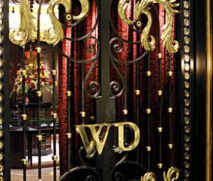 Retail Senayan wrought iron ornamental door with gold accent